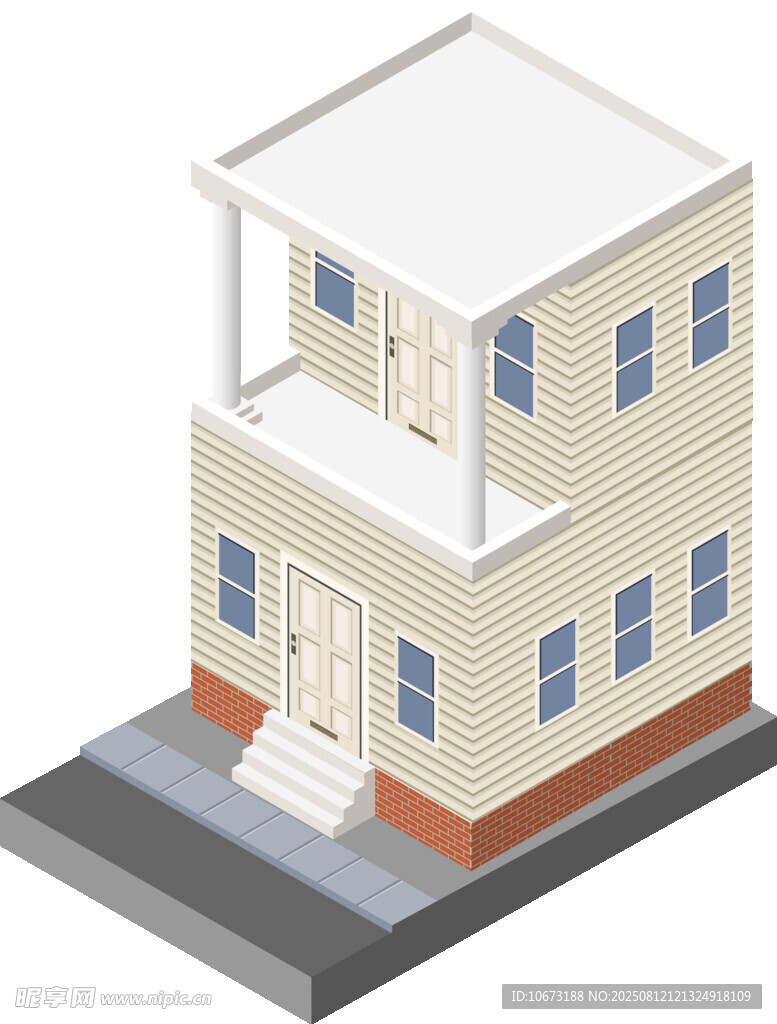 两层简约房屋建筑模型