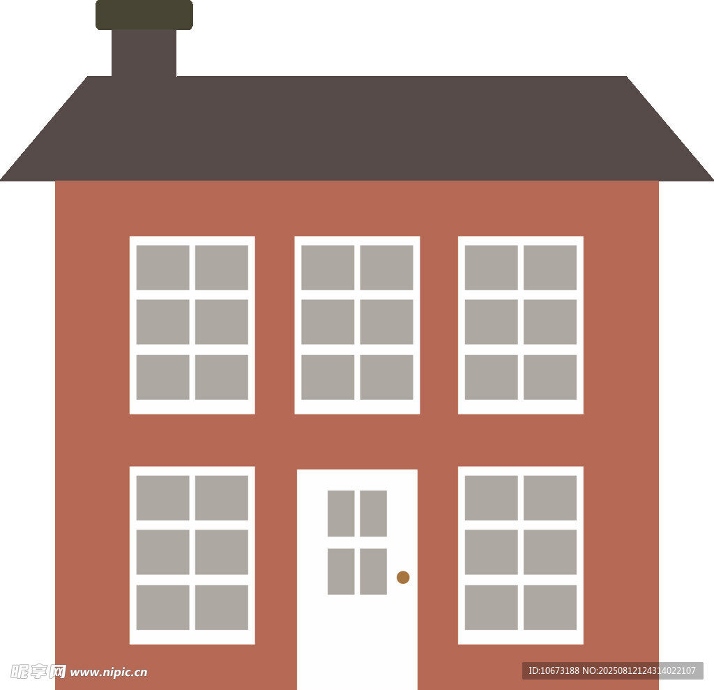红砖两层住宅建筑图