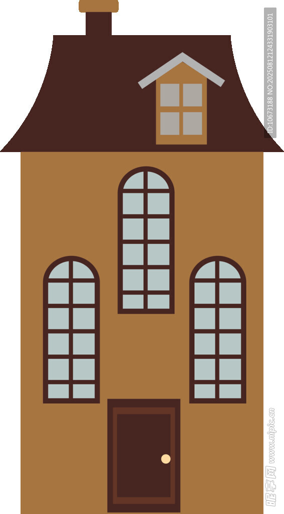 棕色小屋插画