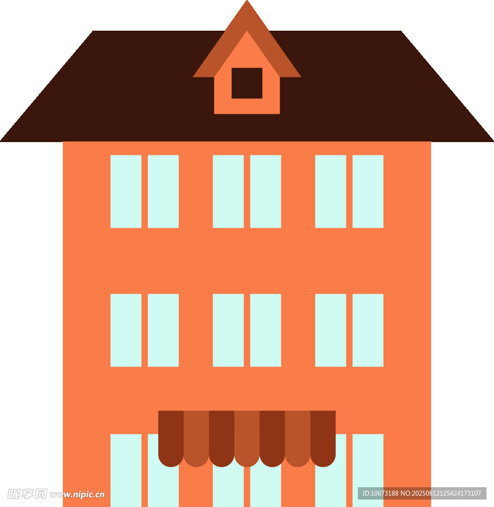 橙色多层房屋建筑