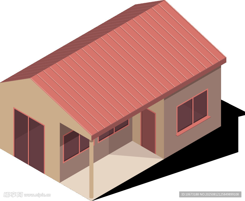 简约风格单层小屋模型
