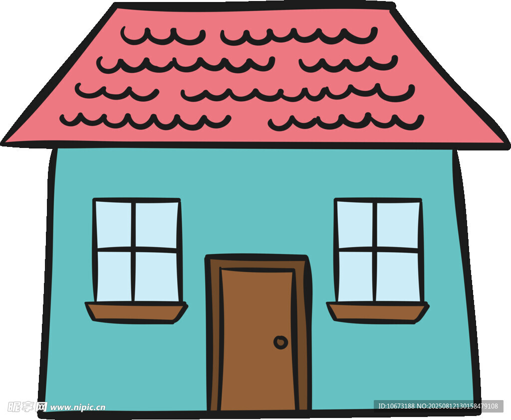 蓝色小屋插画