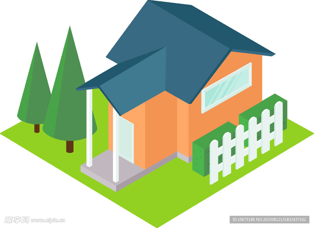 可爱小屋与绿植景观