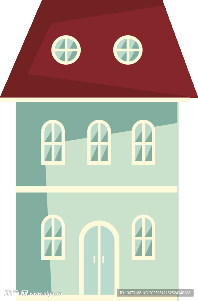 两层小屋插画