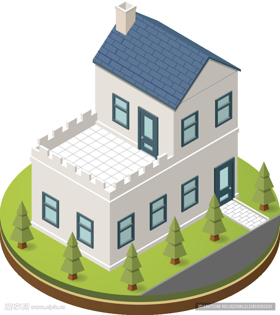 两层独栋住宅3D模型展示