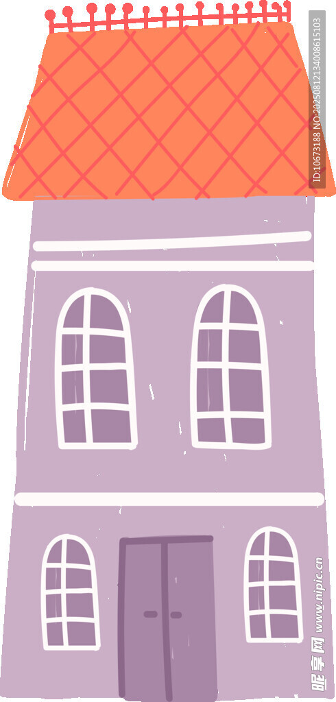 紫色小屋插画