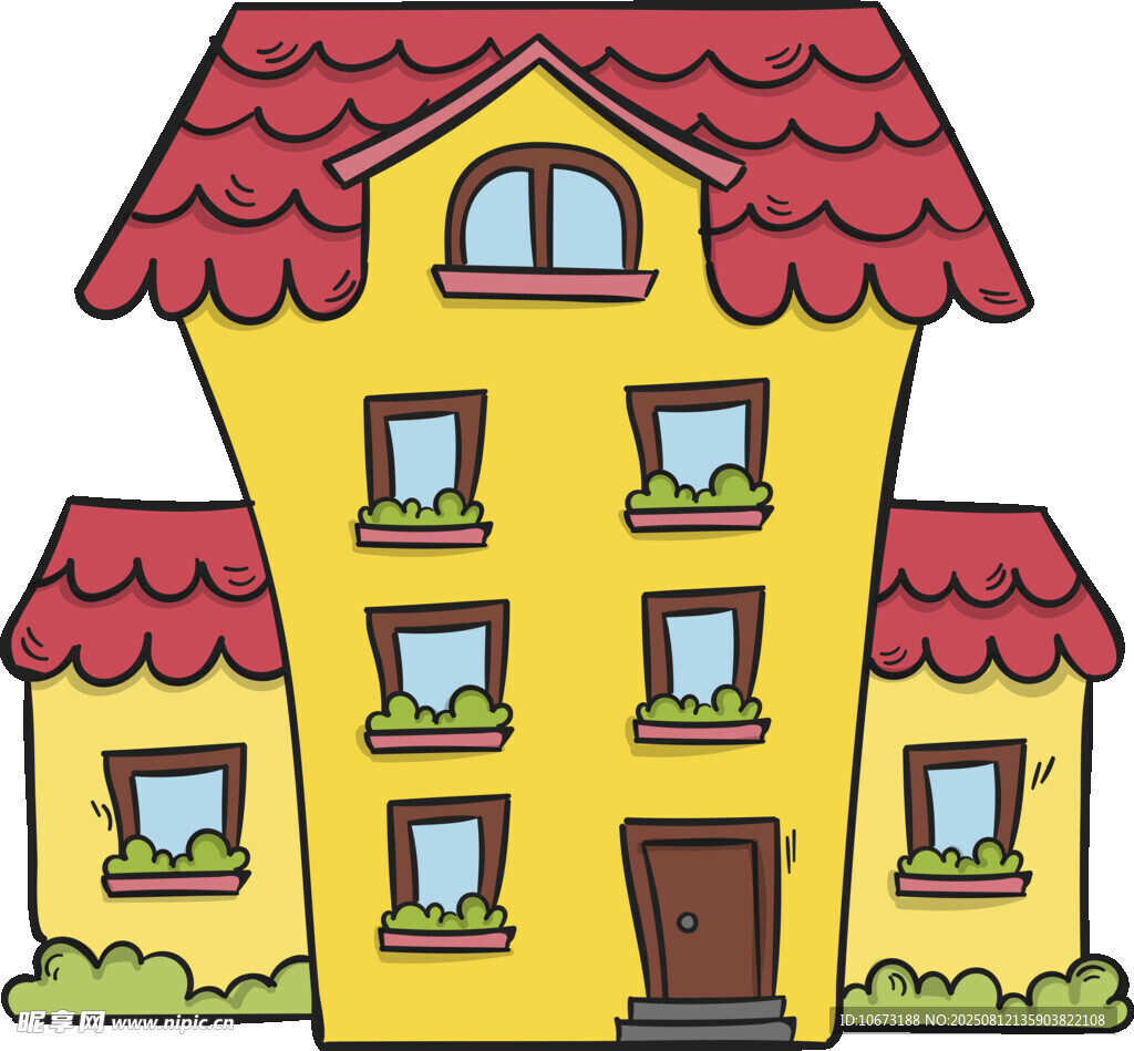 卡通风格的黄色小屋