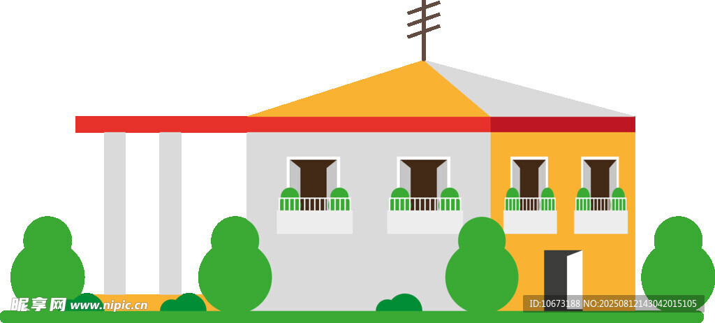 彩色现代风房屋建筑