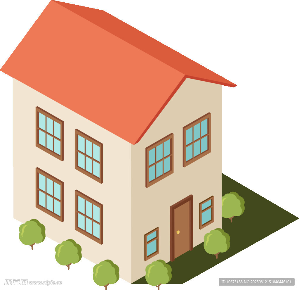 简约两层住宅建筑效果图