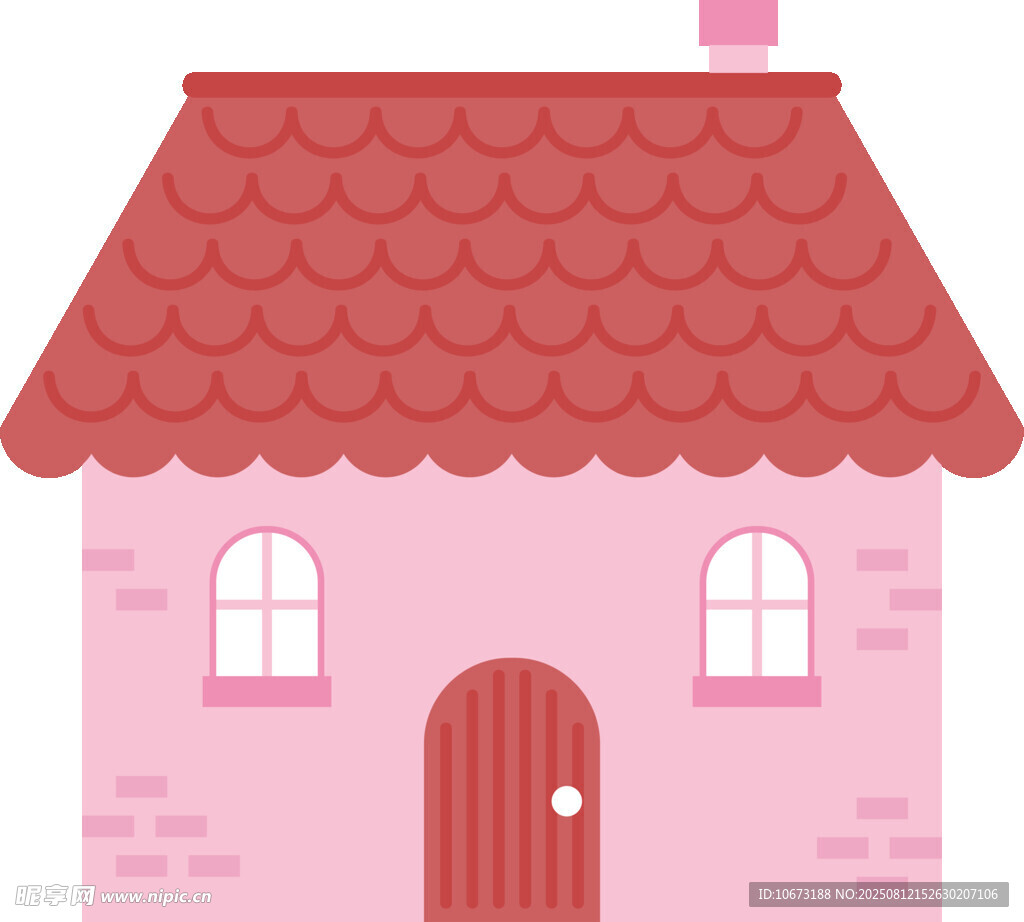 粉色小屋插画