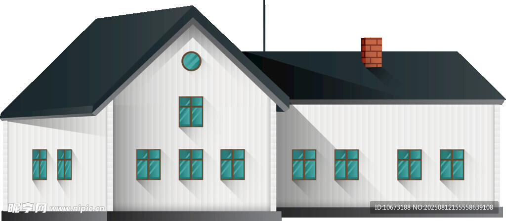 简约白色双层房屋建筑