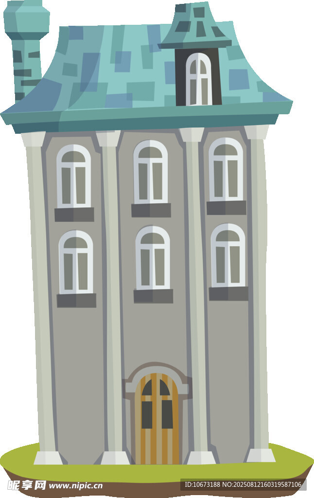 童话风灰色城堡建筑