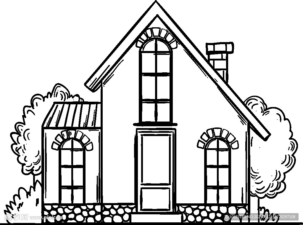 简约线条勾勒的独栋小屋