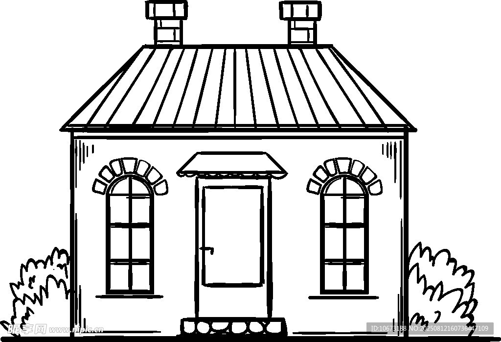 简约线条勾勒的独栋小屋