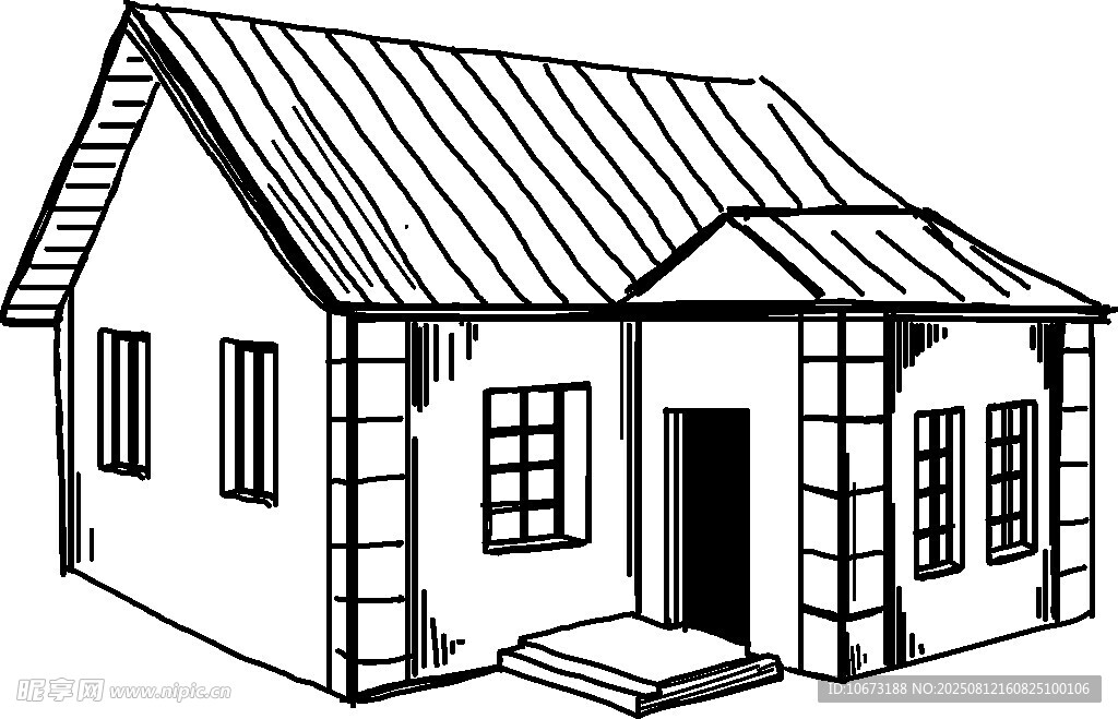 简约线条勾勒的独栋小屋