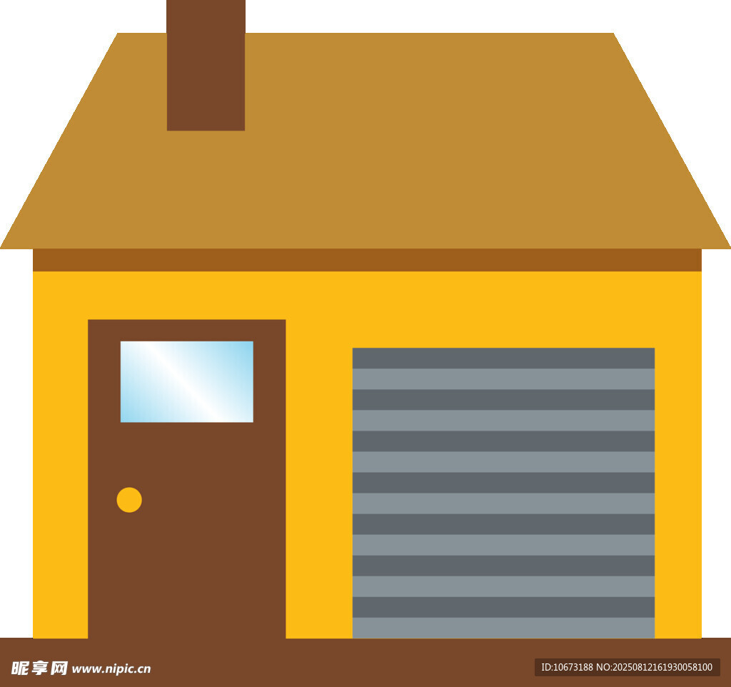 黄色小屋带车库