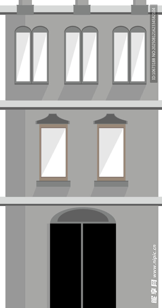 简约灰色两层建筑外观