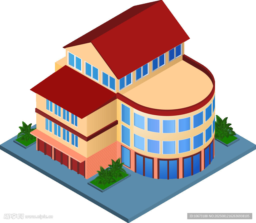 现代风格多层学校建筑