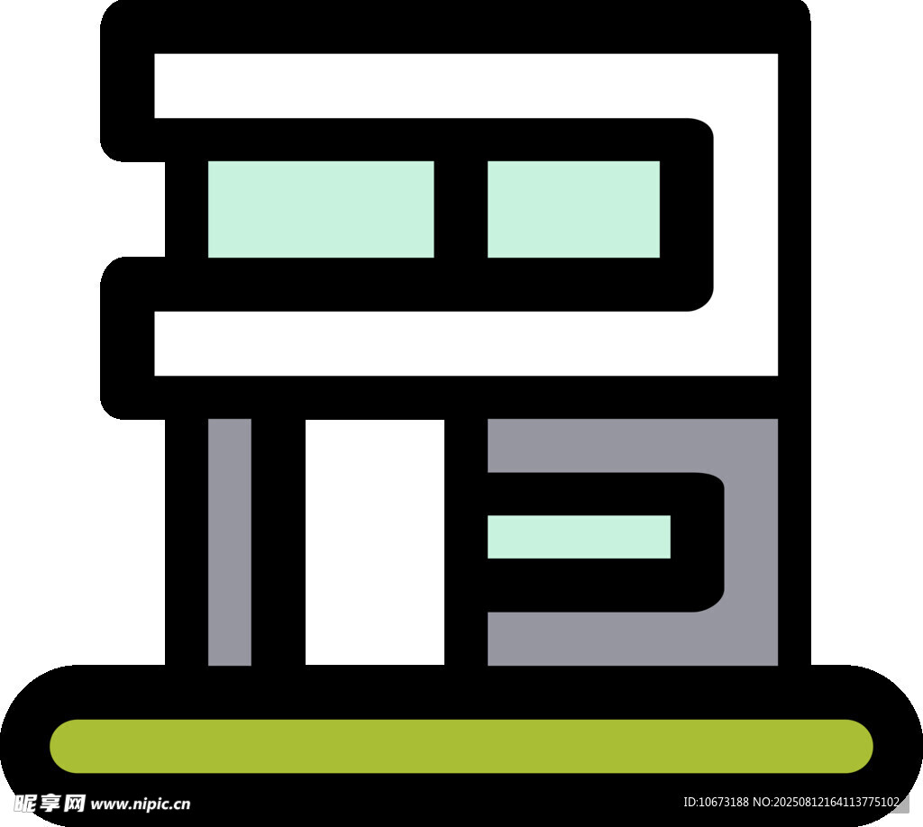 简约风格两层建筑图标