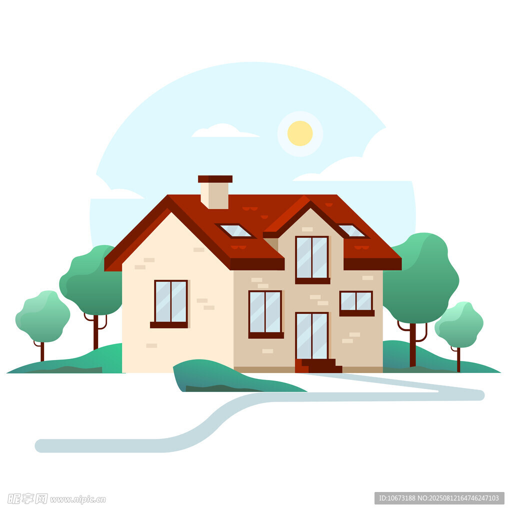 温馨小屋阳光环绕的家园