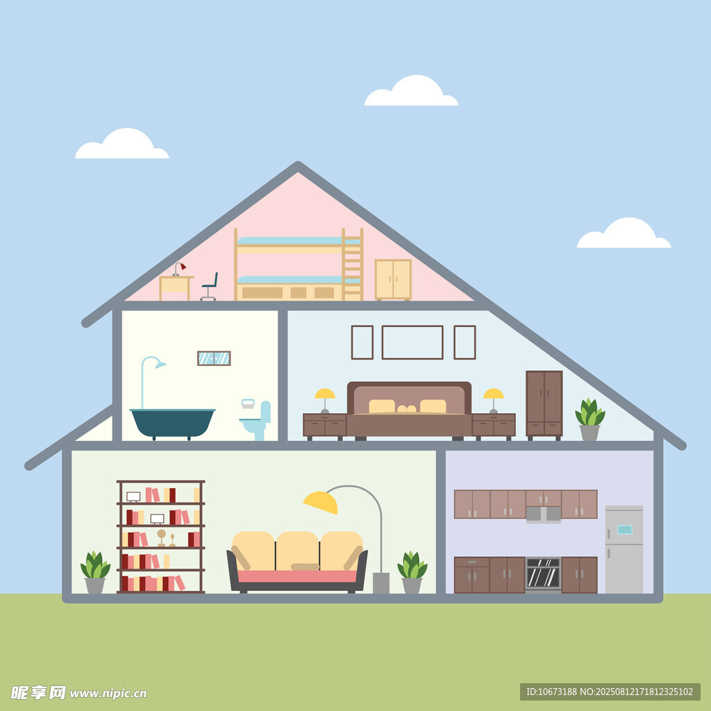 三层房屋内部布局图