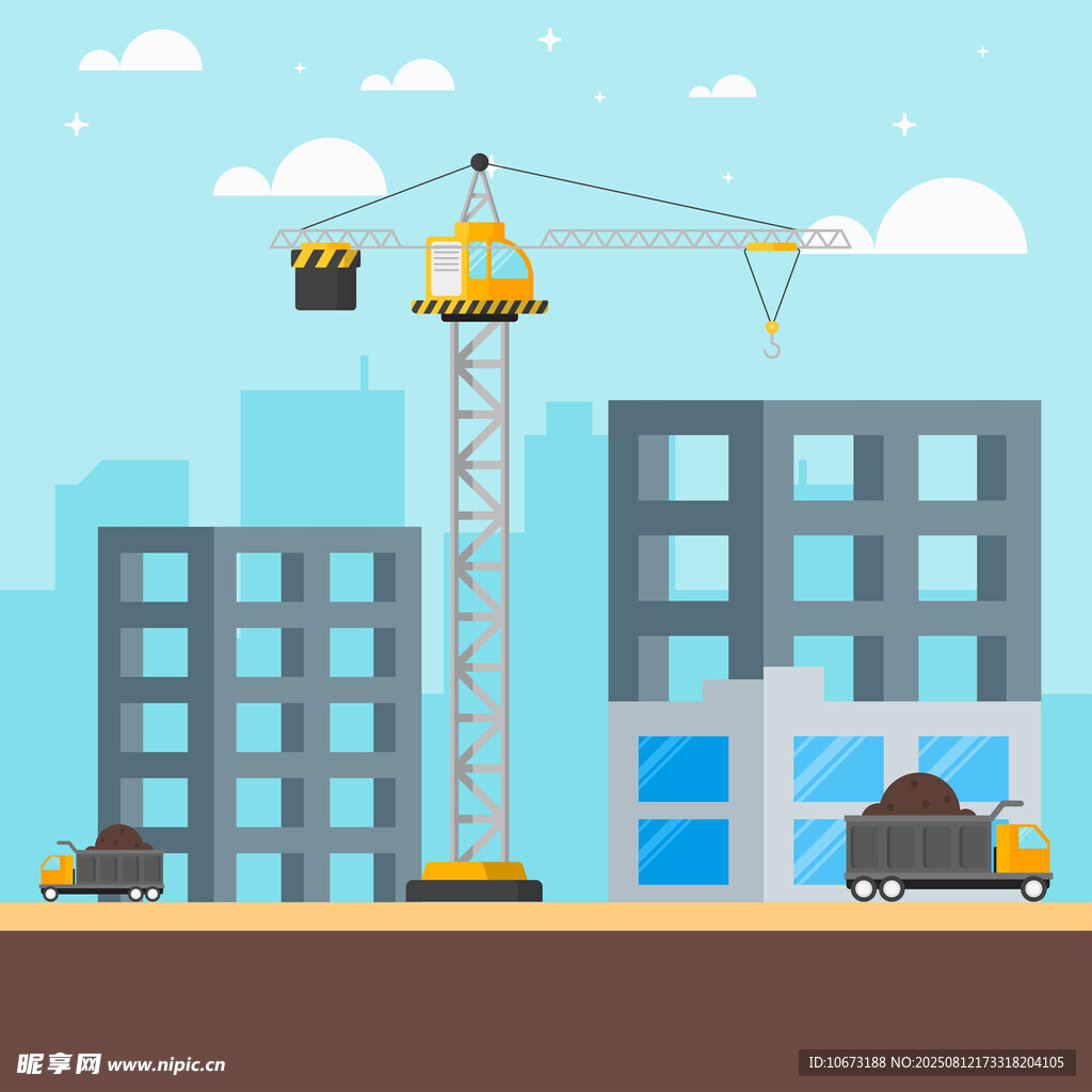 城市建筑工地场景