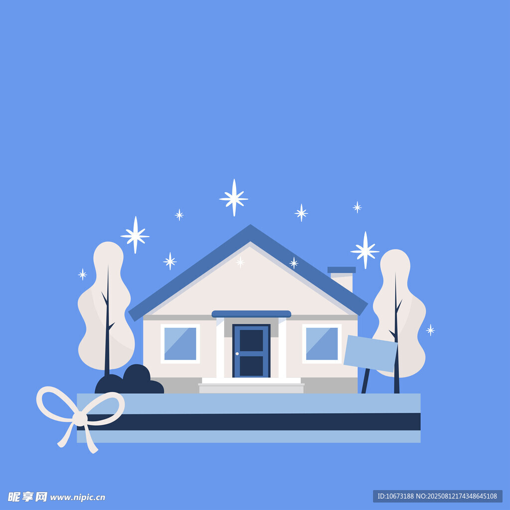 冬日雪景中的温馨小屋