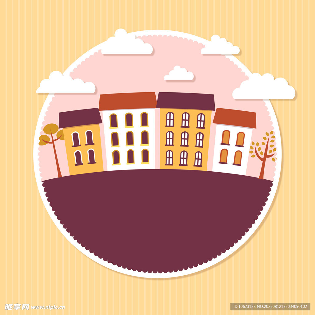 校园建筑插画