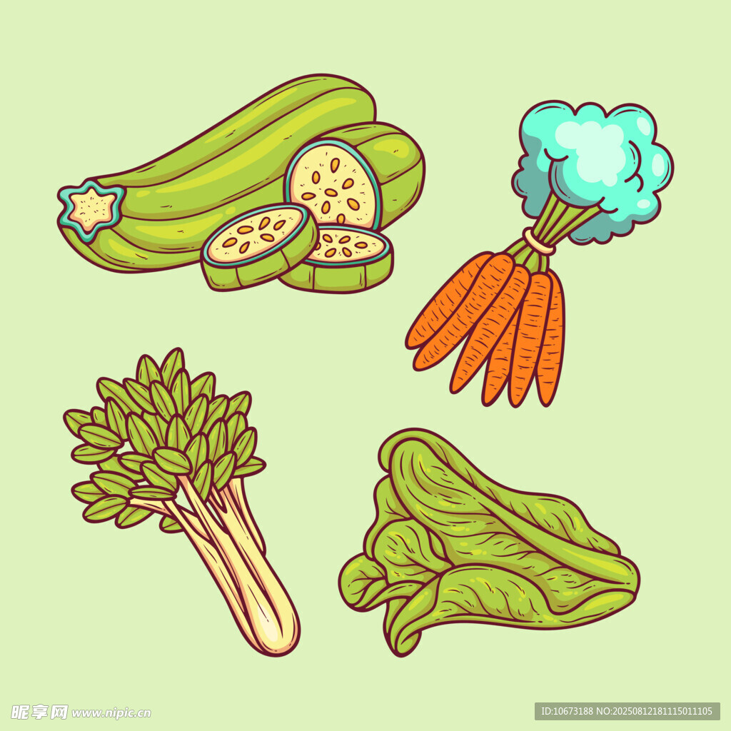 多彩蔬菜插画