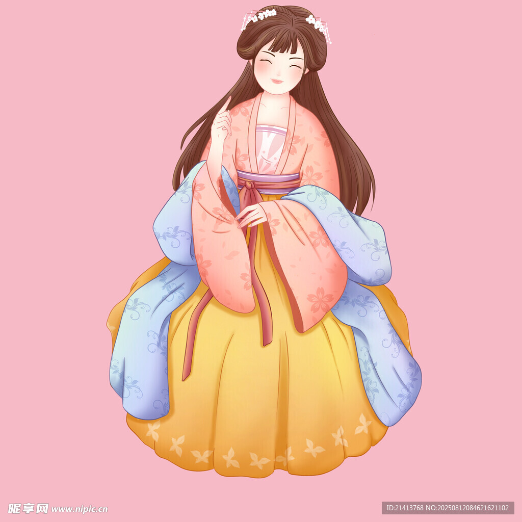古风汉服少女优雅坐姿