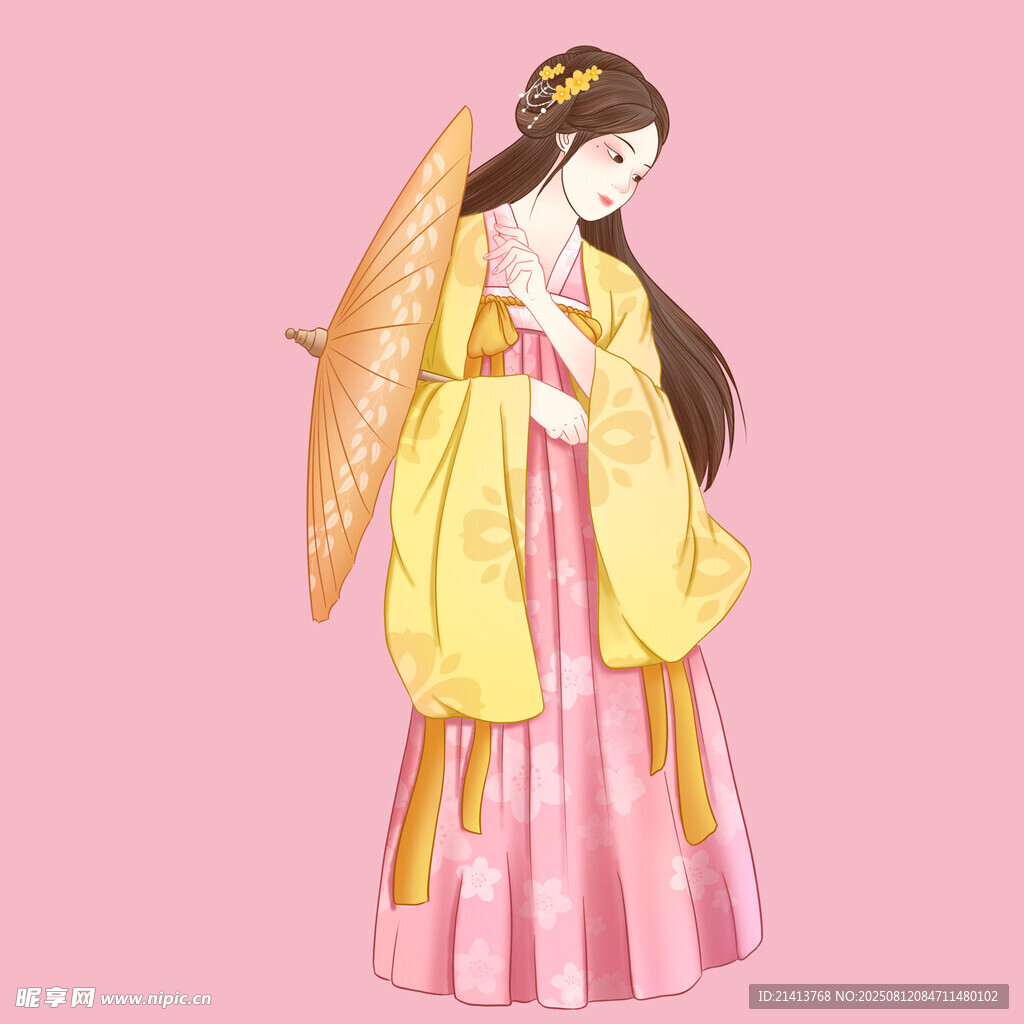 古风持伞汉服女子形象