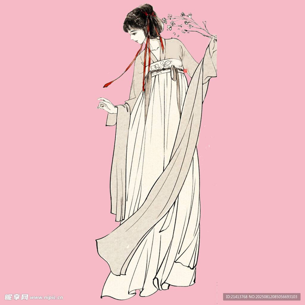 古风女子飘逸汉服形象