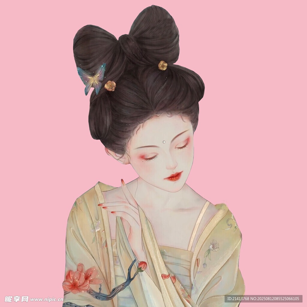 古风美人 典雅发髻着华服