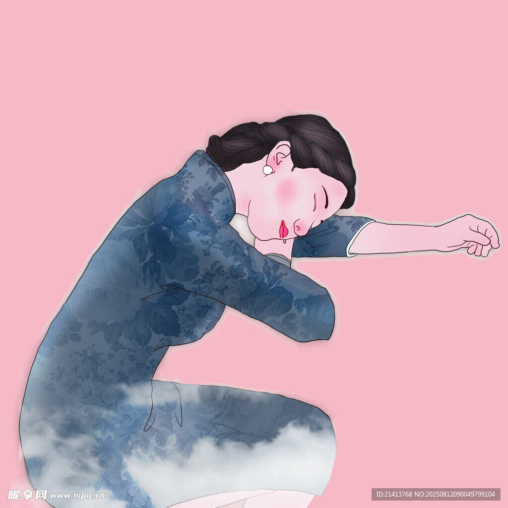 梦幻云端沉思的女子