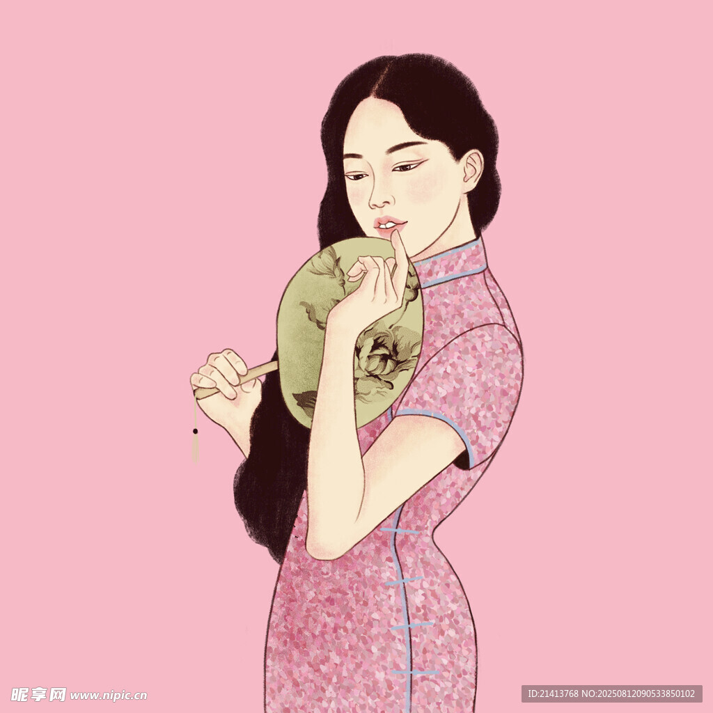 旗袍女子抱猫的优雅瞬间