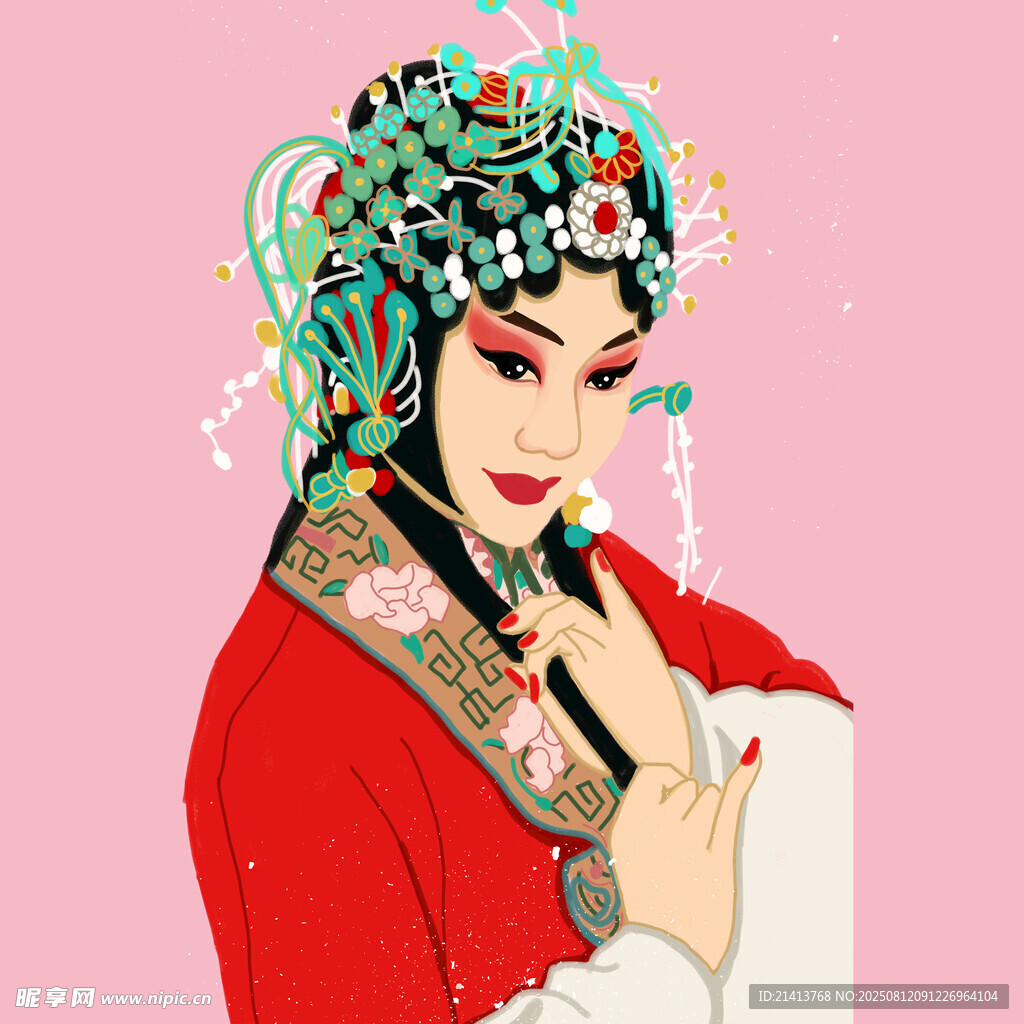 京剧扮相女子 优雅且明艳