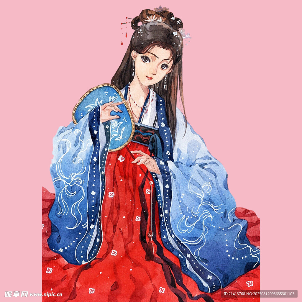 古风汉服女子优雅端坐