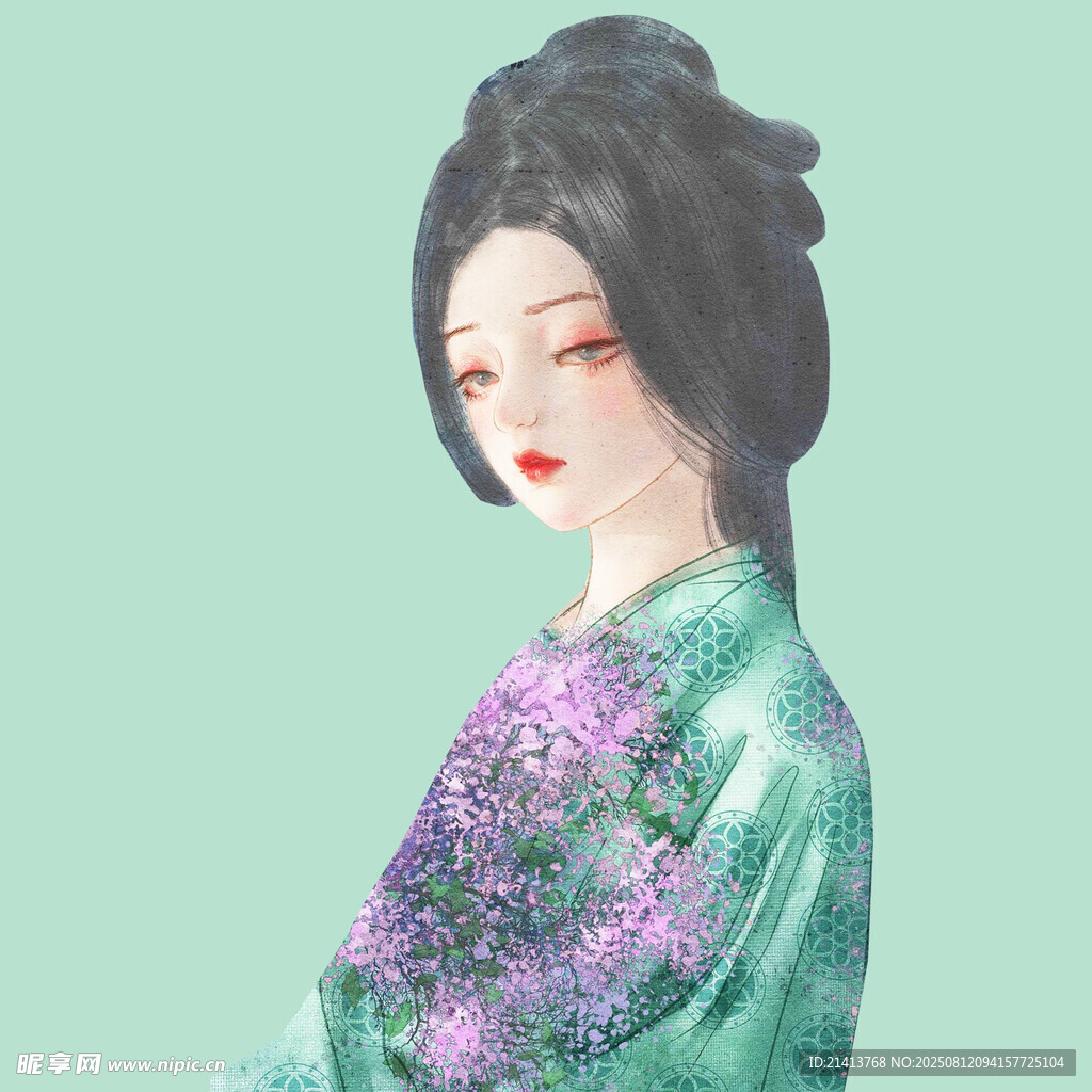 身着和服的优雅日本女子
