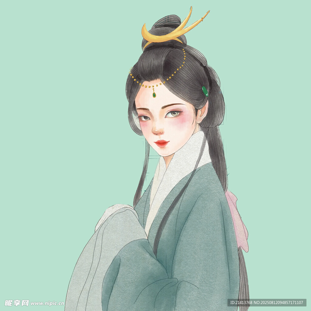古风女子簪发典雅扮相