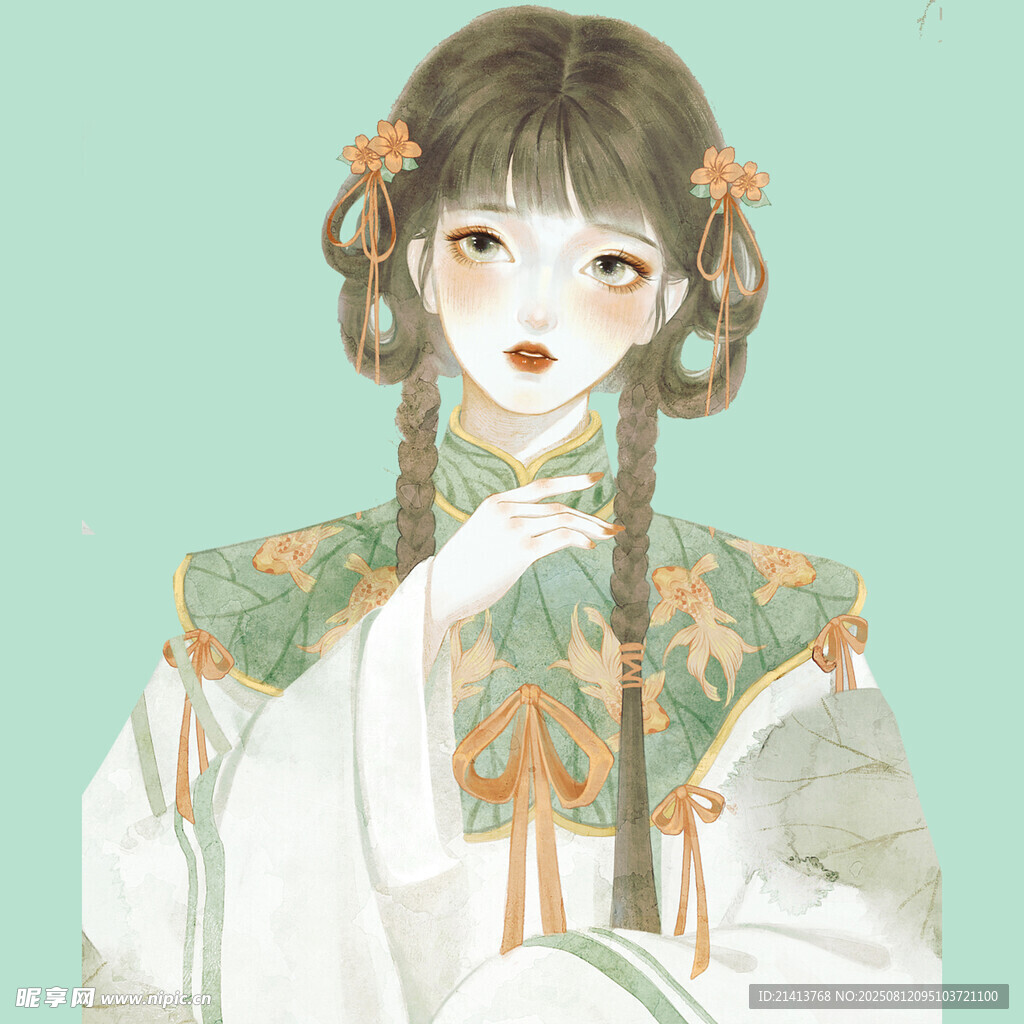 古风汉服少女优雅扮相