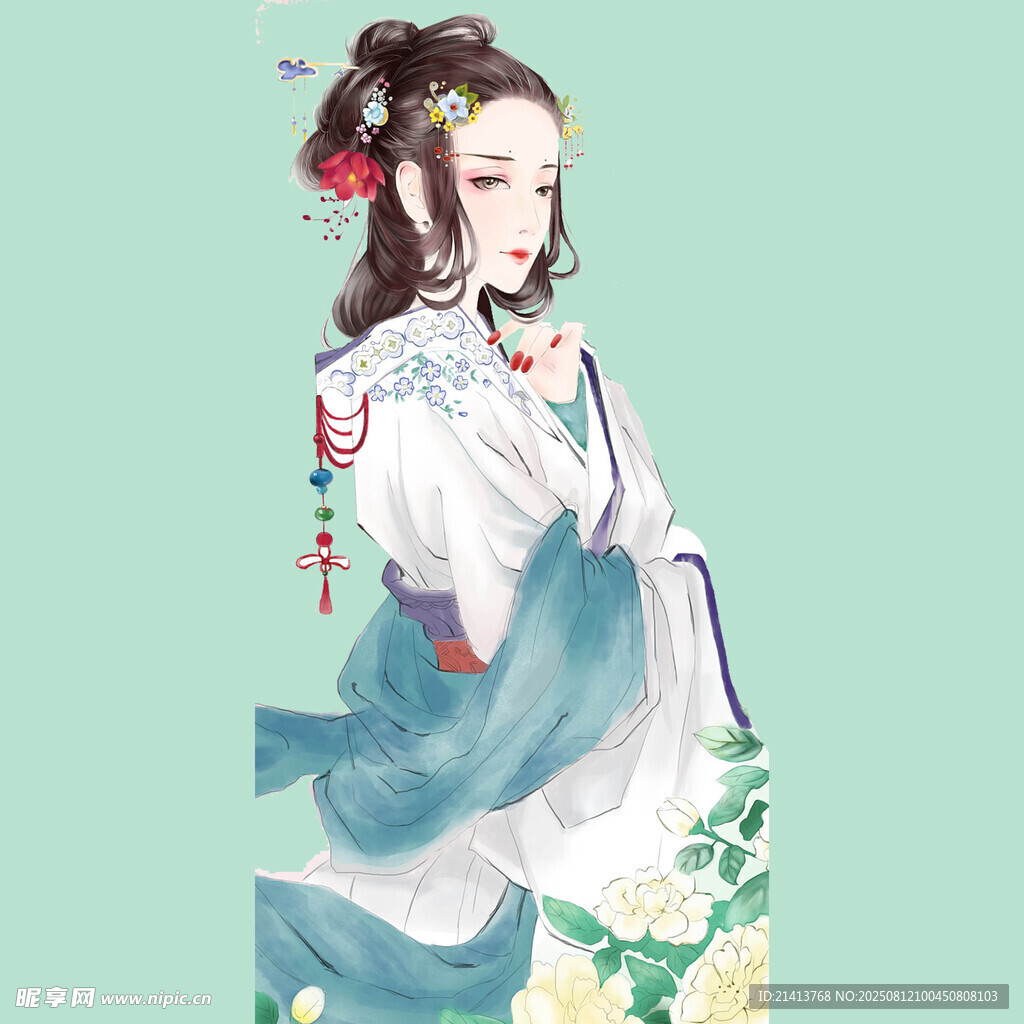 古风汉服女子优雅身姿