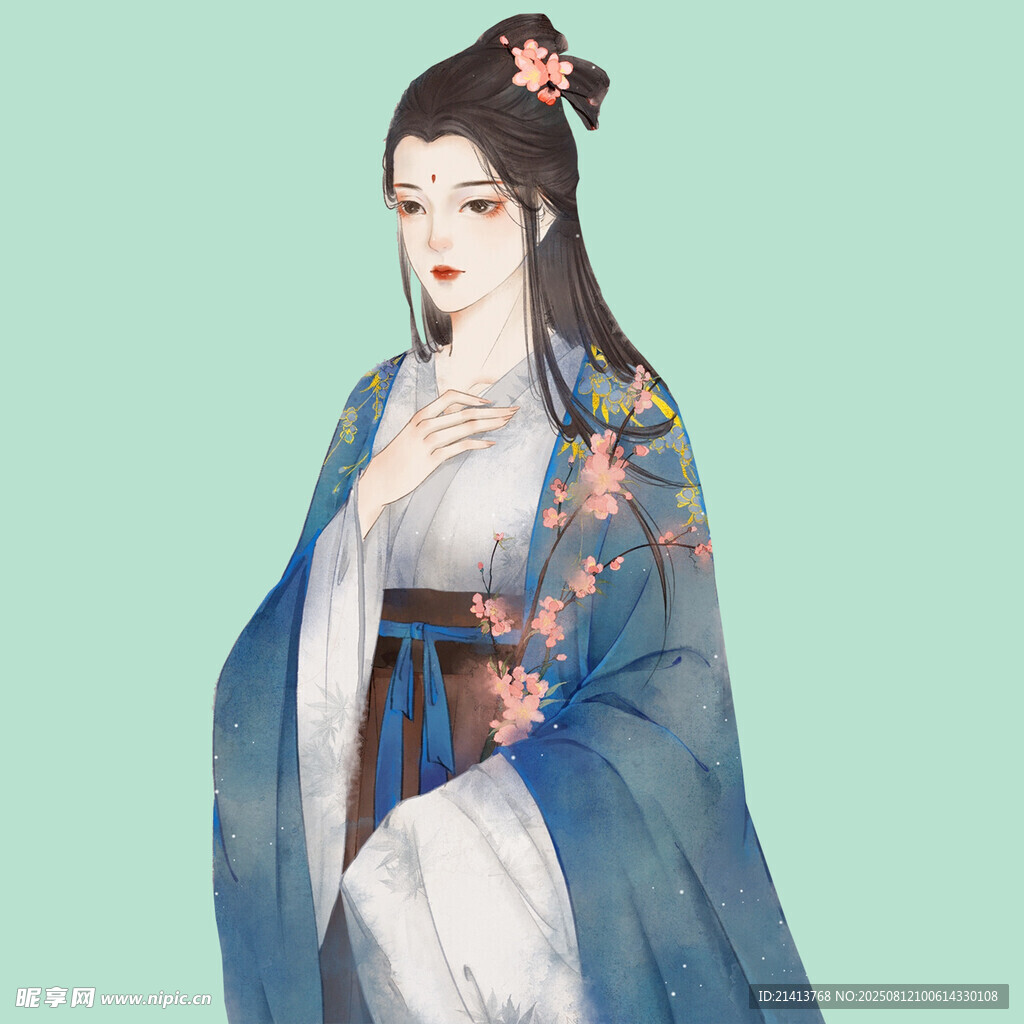 古风汉服女子优雅姿态