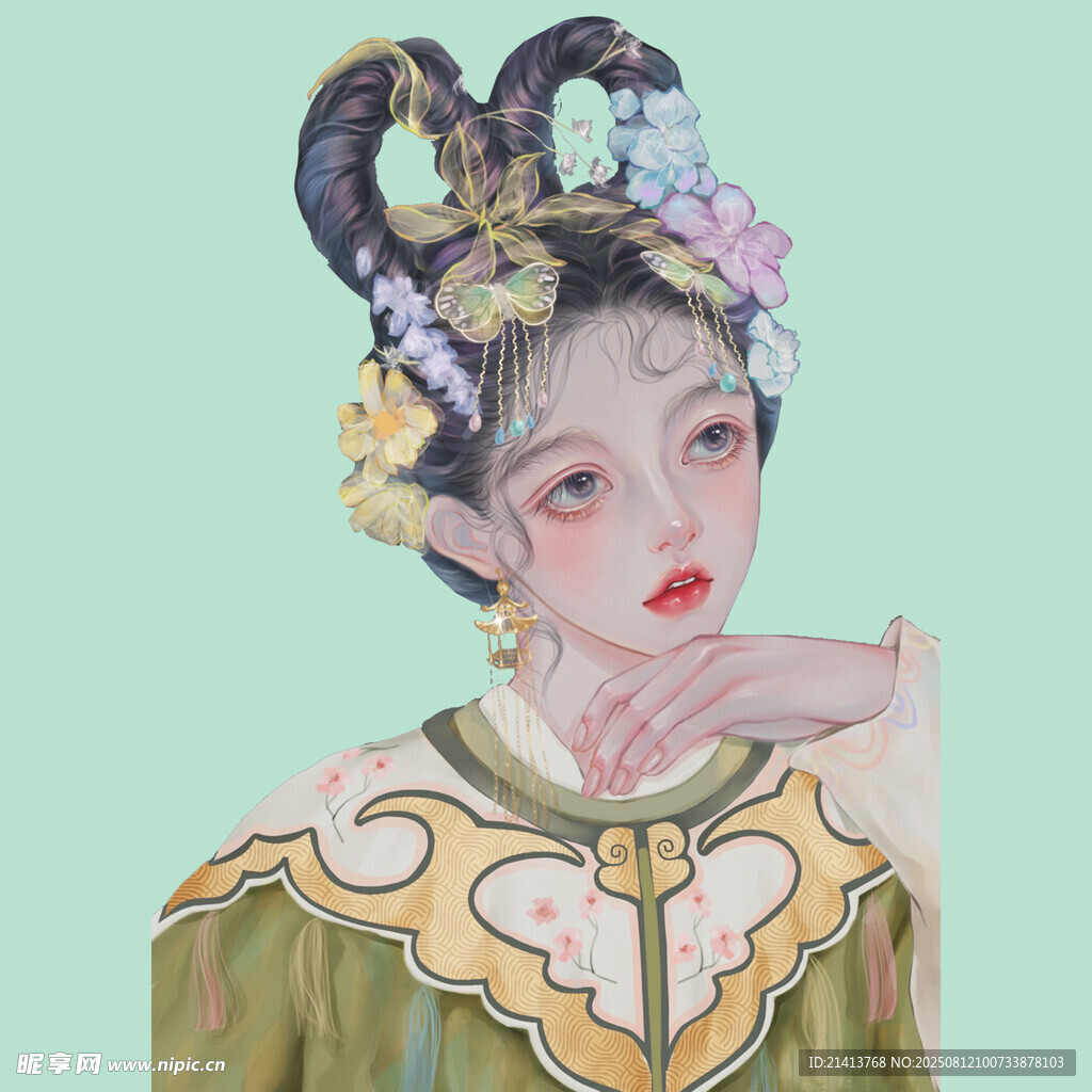 古风美人 精致发髻华服