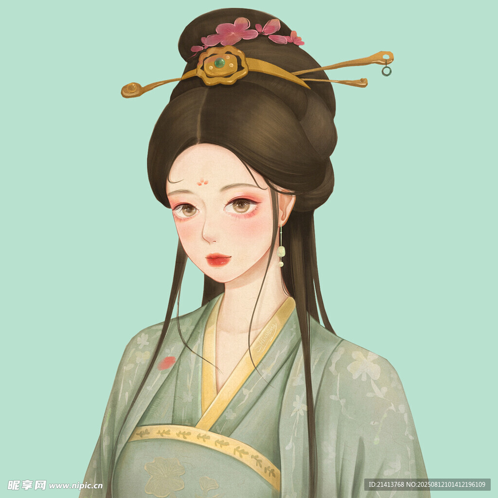 古风女子典雅汉服造型