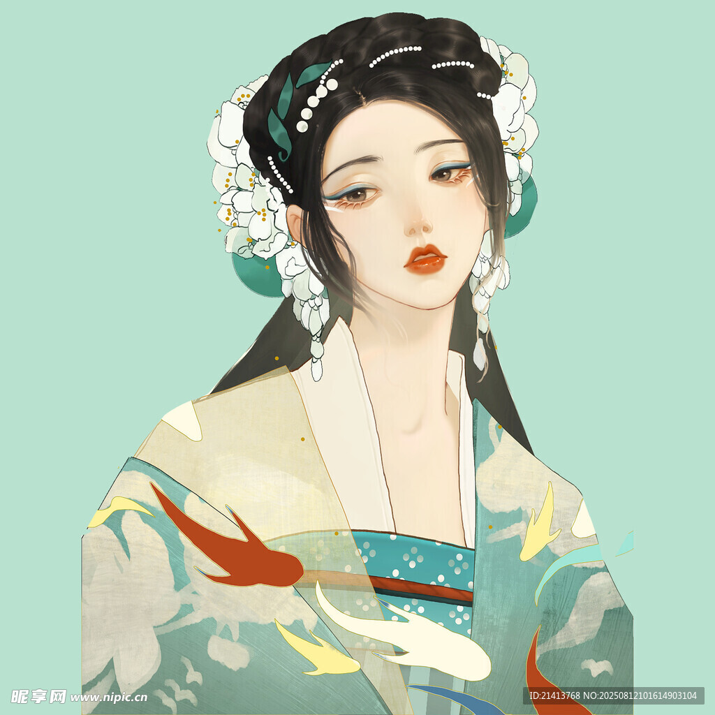 古风汉服女子优雅画像