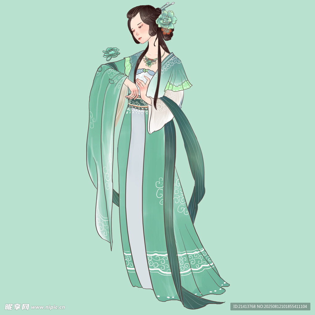 古风飘逸汉服女子形象