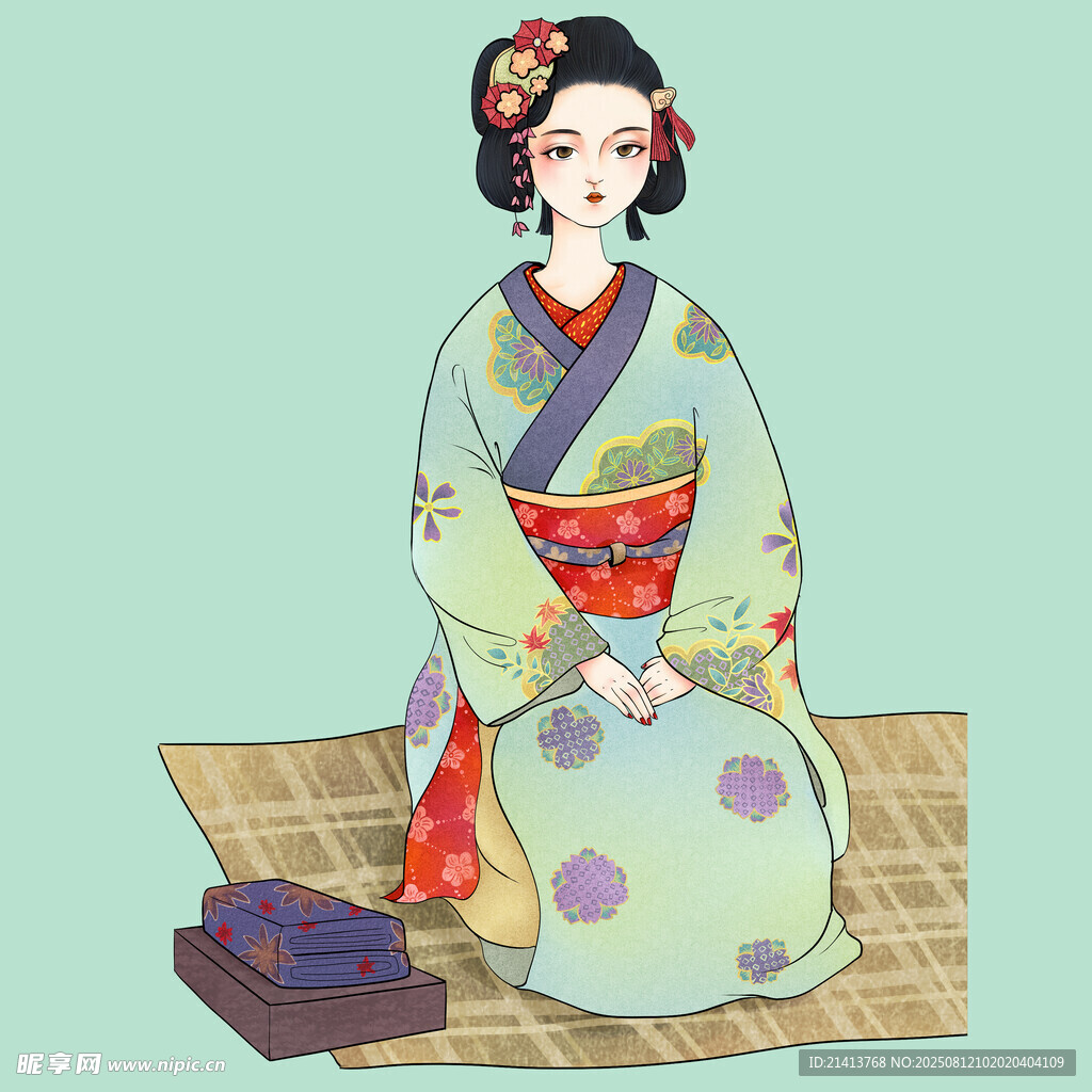 身着和服的古典日本女子