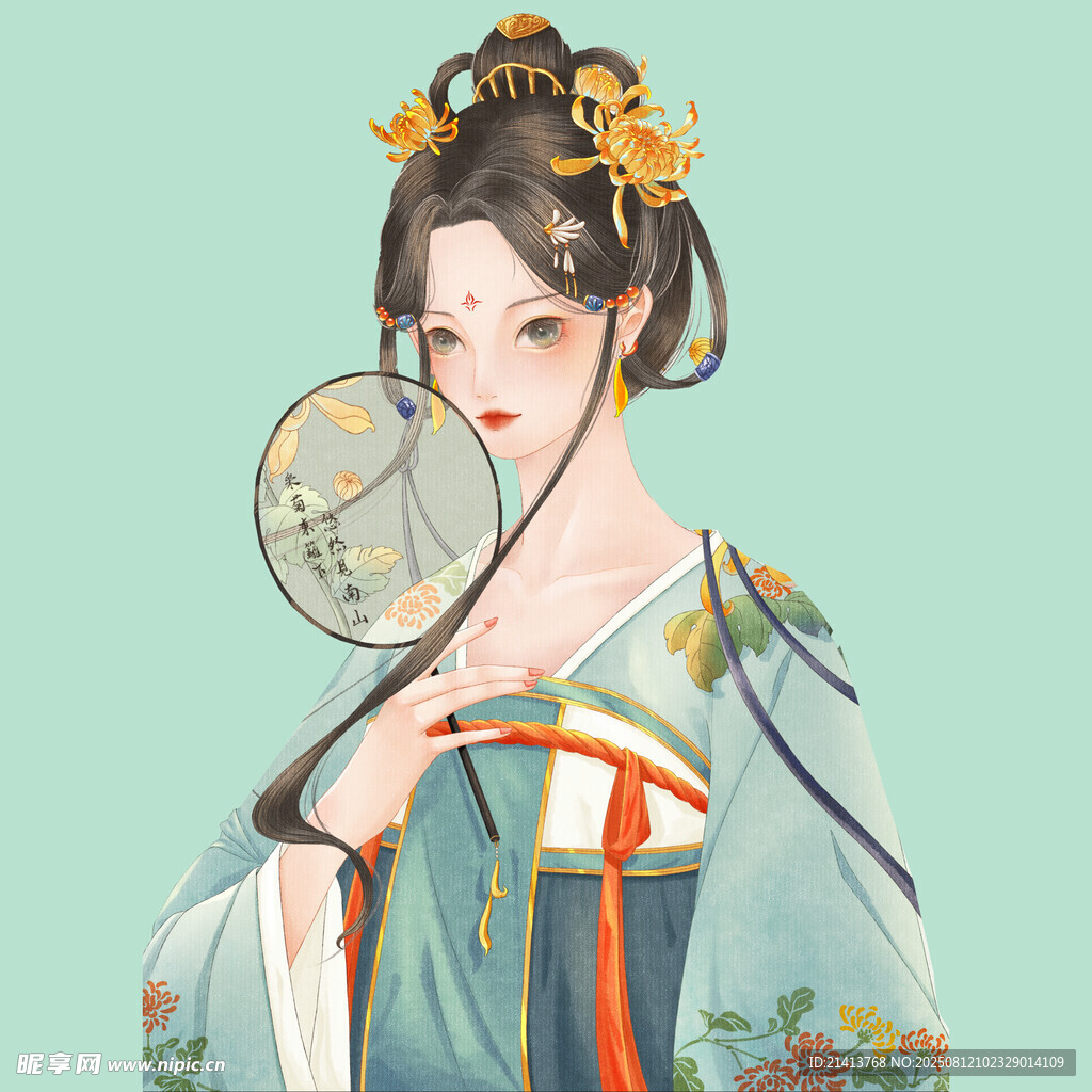 古风持扇美人