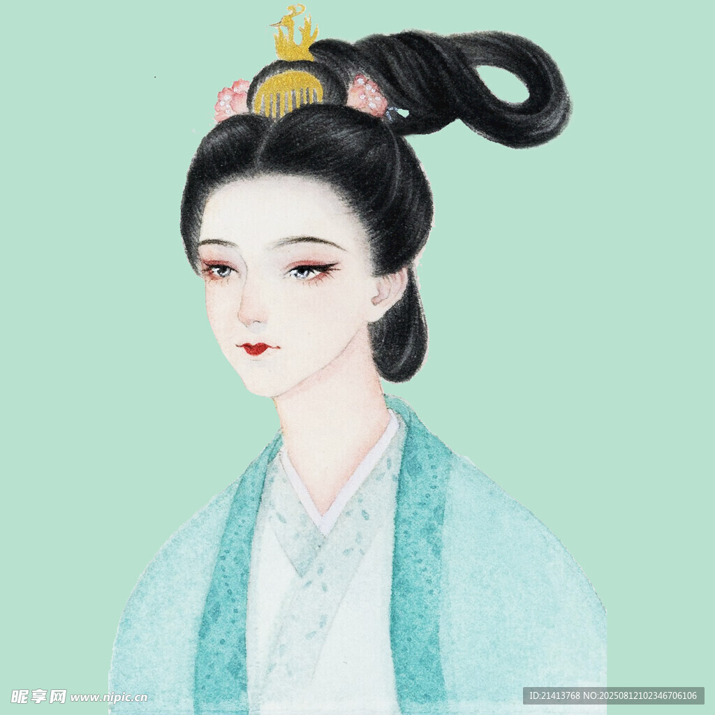 古风美人 典雅发髻着华服