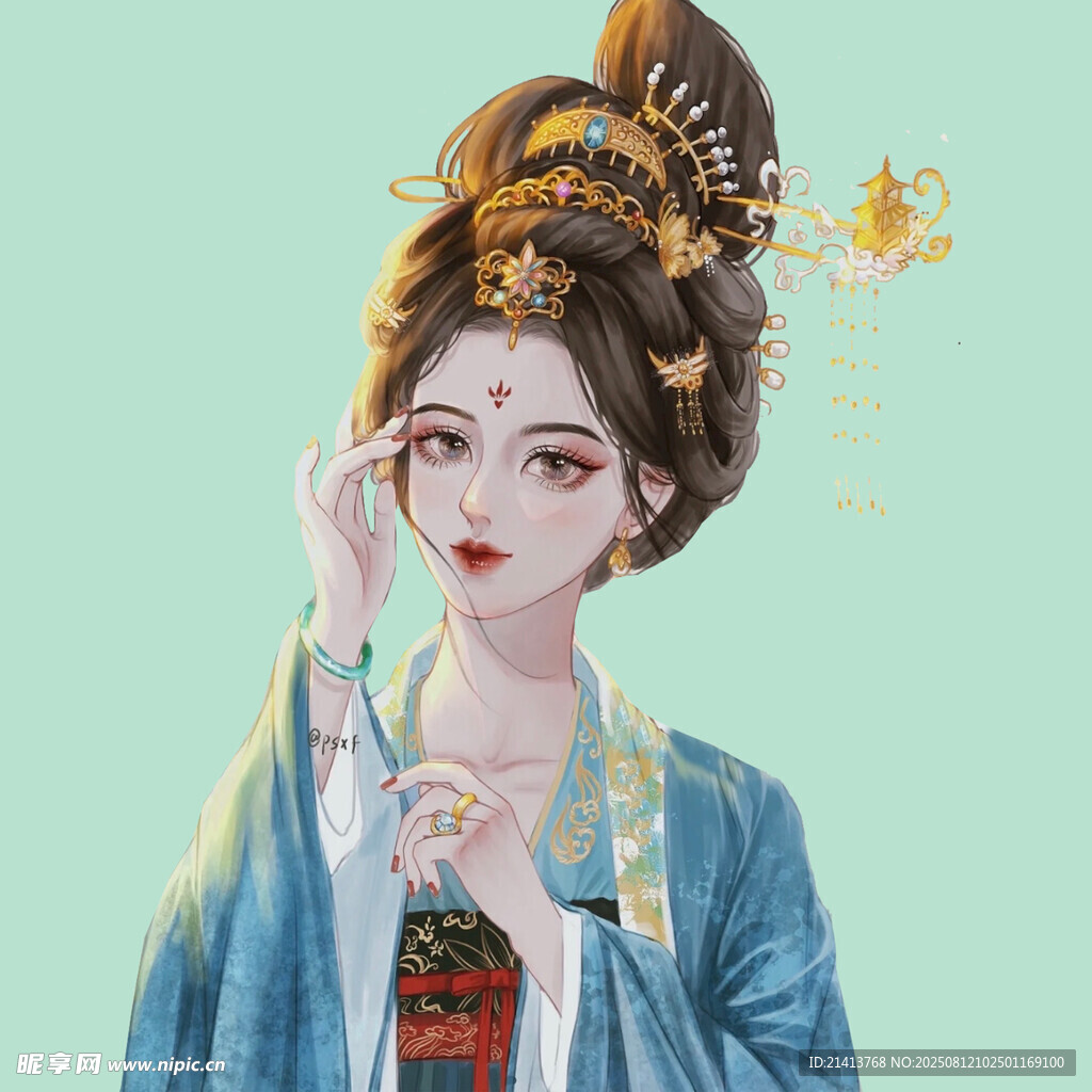 古风佳人 典雅发髻着华服